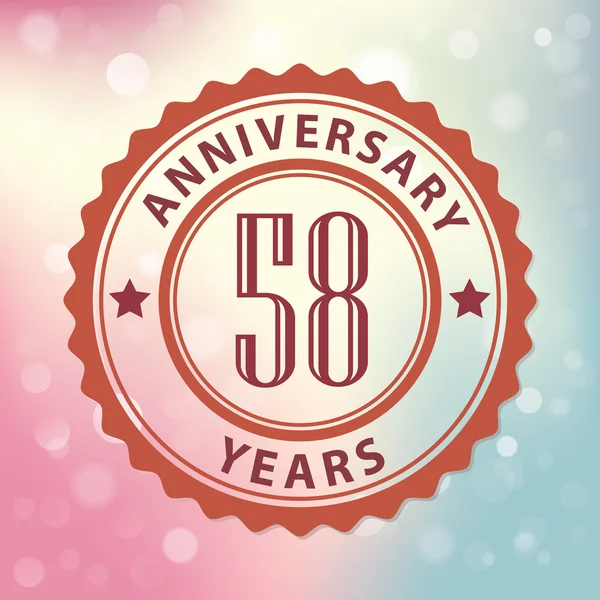 "58 jaar jubileum" — Stockvector