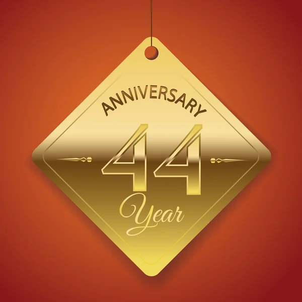 Cartel del aniversario de 44 años — Vector de stock