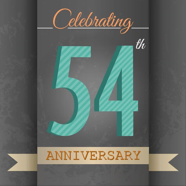 54th Anniversary poster , template design — Stock Vector