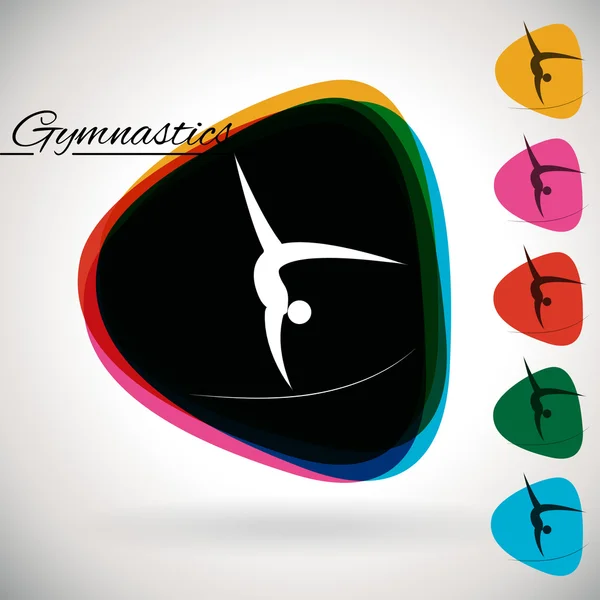 Sportovní události ikona, symbol - gymnastika. — Stockový vektor