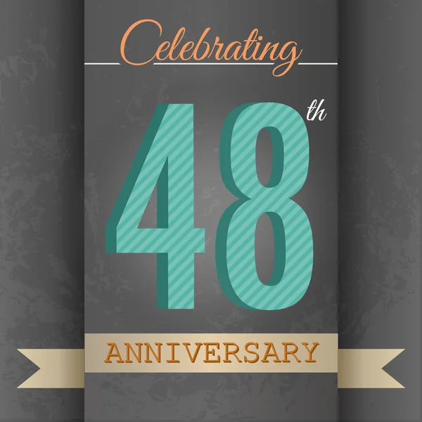 48th Anniversary poster , template design — Stock Vector