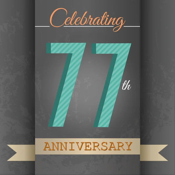 77th Anniversary poster , template design — Stock Vector