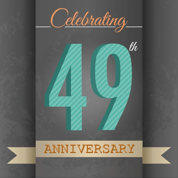 49th Anniversary poster , template design — Stock Vector