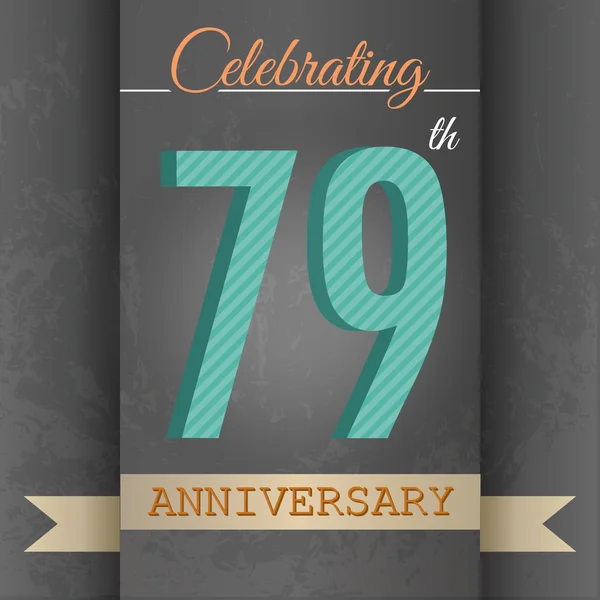 79th Anniversary poster , template design — Stock Vector