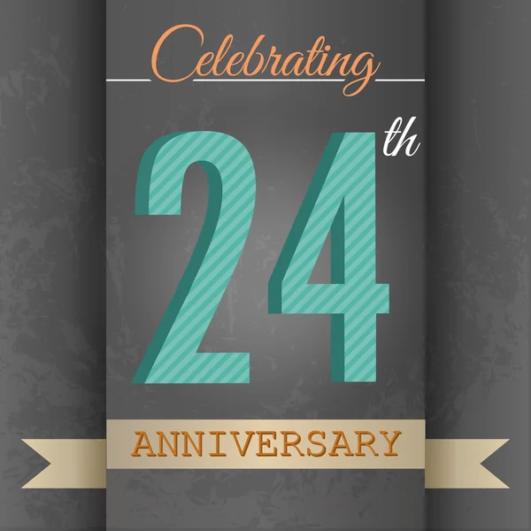 24th Anniversary poster , template design — Stock Vector