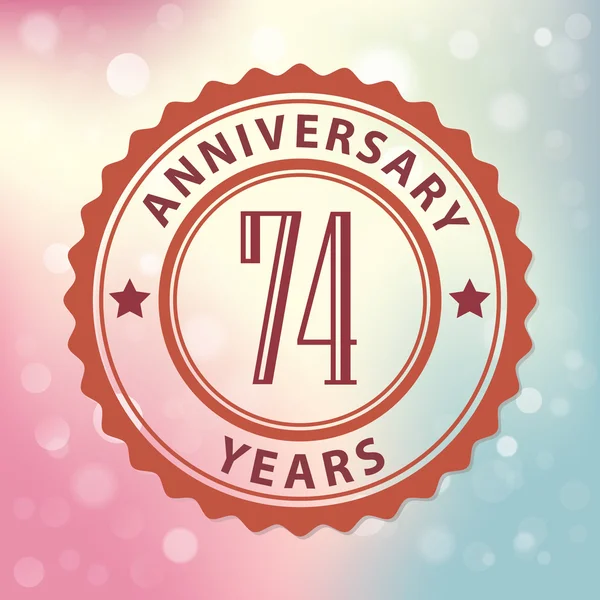 "74 Years Anniversary" — Stock Vector