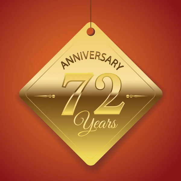 72 Years Anniversary poster — Stock Vector