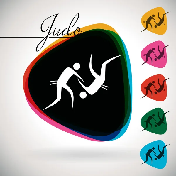 Icono del evento deportivo, símbolo - Judo . — Vector de stock