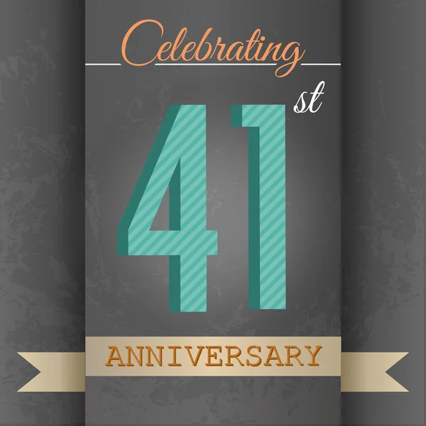 41st Anniversary poster , template design — Stock Vector