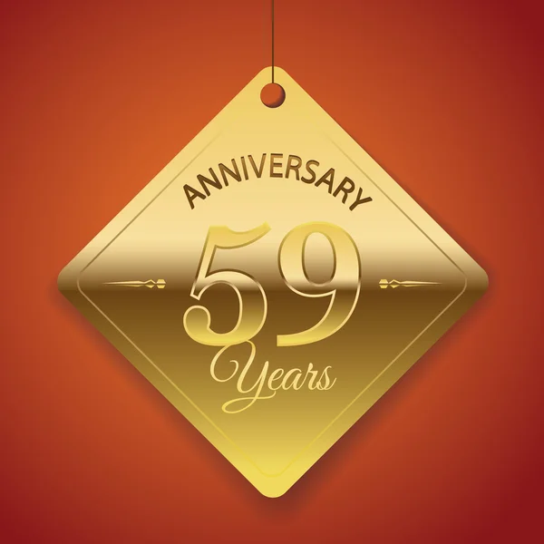 Afiche del aniversario de 59 años — Vector de stock