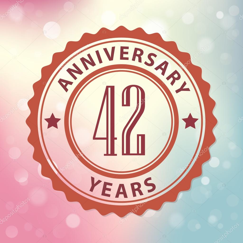 &ldquo;42 Years Anniversary&rdquo; — Stock Vector © harshmunjal #69244617