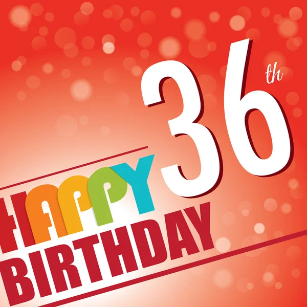 36e fête d'anniversaire inviter — Image vectorielle