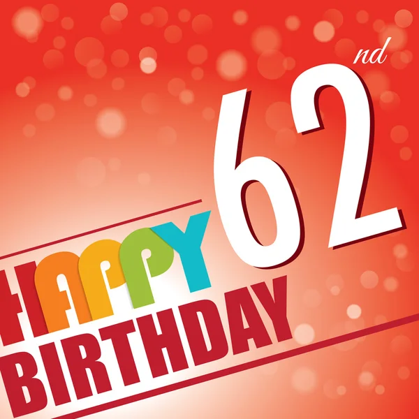 62ª fiesta de cumpleaños invitan — Archivo Imágenes Vectoriales