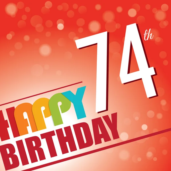 74th Birthday party invite — Stock Vector