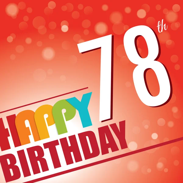 78th Convite de festa de aniversário — Vetor de Stock