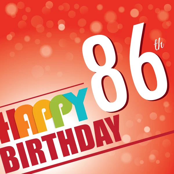 86th Birthday party invite — Stock Vector