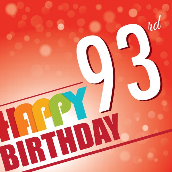 93 岁生日聚会邀请，模板设计 — 图库矢量图片