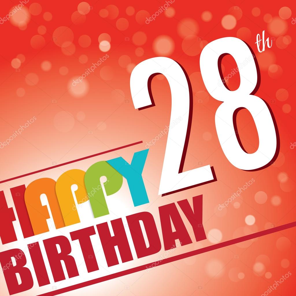 28th Birthday party invite