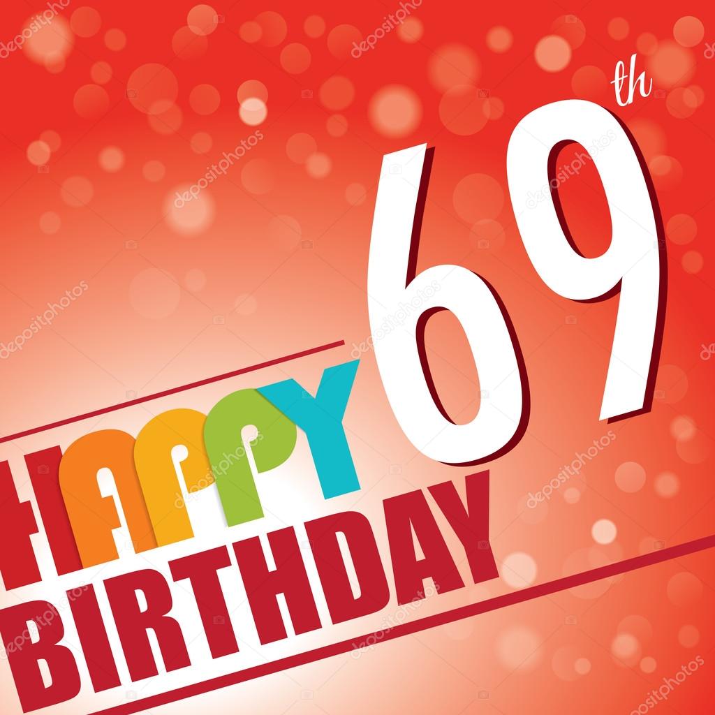 69th Birthday party invite