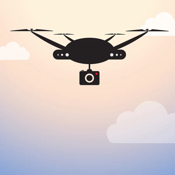 Drone - аерофотозйомка / відеозйомка — стоковий вектор