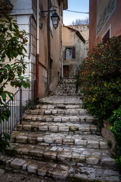 Street Scene Stairs Leading Village Fontaine Vaucluse Provence France — Stock Photo, Image