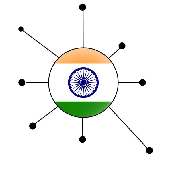 Ilustración Variante India Mutación Del Virus Corona — Foto de Stock