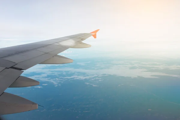 aircraft wing on the air.