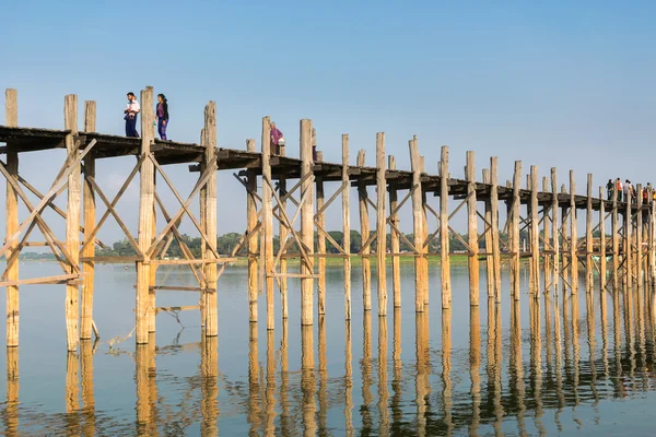 UBein Bridge before sunset.mandalay, myanmar. — Stock Photo, Image