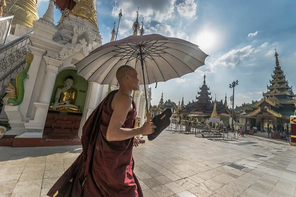 Monje Myanmar Ola Bagan Myanmar — Foto de Stock