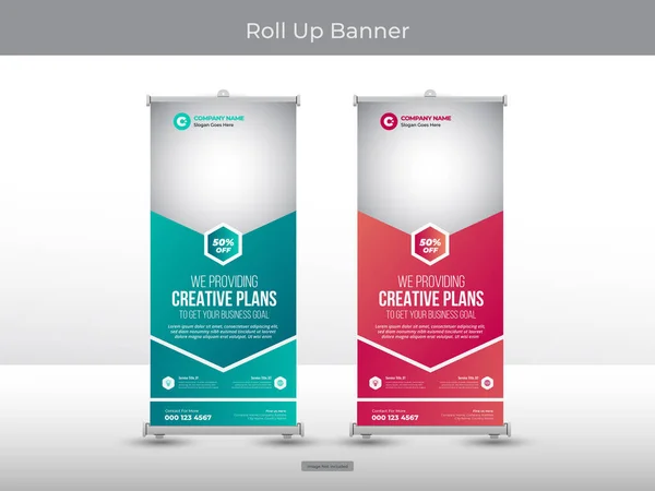 Empresarial Roll Banner Panfleto Social Media Post Template — Vetor de Stock