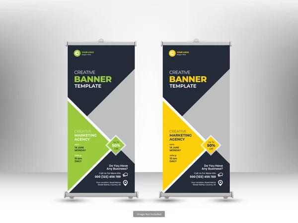 Plantilla Corporativa Roll Banner Folleto Social Media Post — Archivo Imágenes Vectoriales