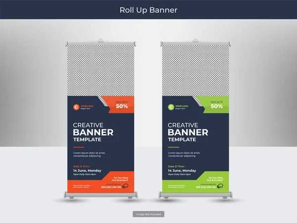 Empresarial Roll Banner Panfleto Social Media Post Template — Vetor de Stock