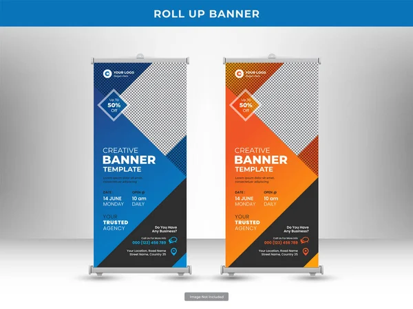 Plantilla Corporativa Roll Banner Folleto Social Media Post — Vector de stock