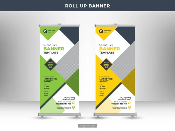 Corporate Roll Banner Flyer Social Media Post Template — Stock Vector