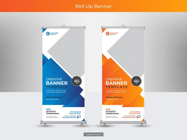 Empresarial Roll Banner Panfleto Social Media Post Template — Vetor de Stock