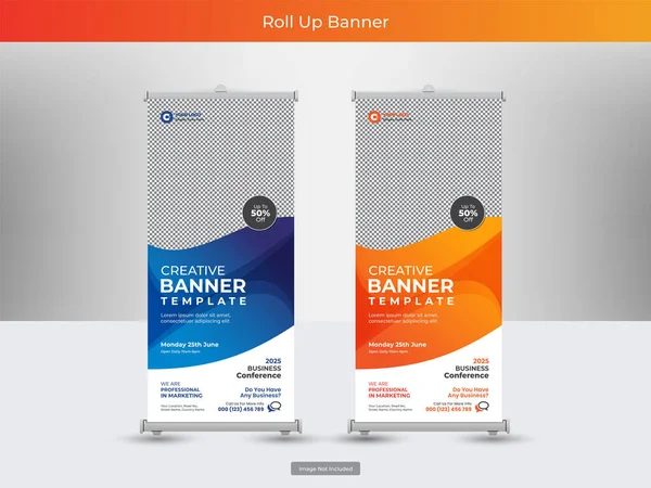 Empresarial Roll Banner Panfleto Social Media Post Template — Vetor de Stock