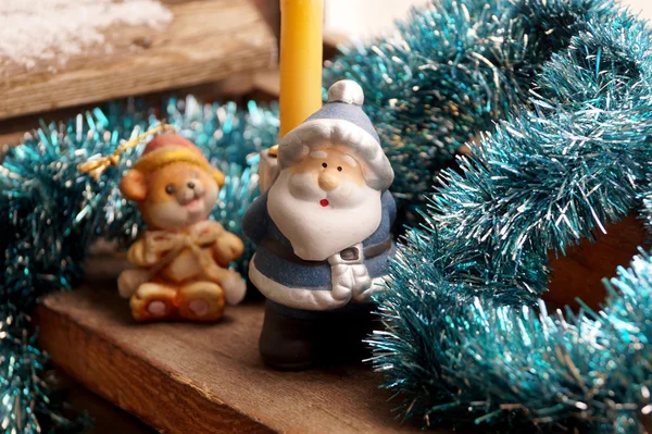 Support under a candle in the form of Father Frost — Stock Photo, Image