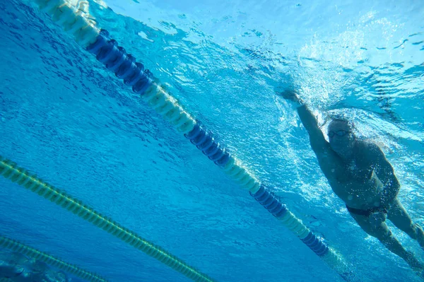 Nadador Gran Piscina Aire Libre —  Fotos de Stock