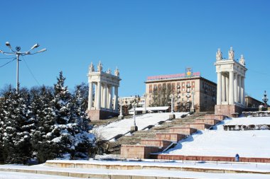  Volgograds Embankment in the winter clipart