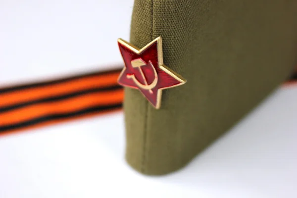 Red Army man's garrison cap — Stock Photo, Image