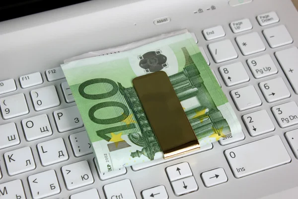 Euro and computer — Stock Photo, Image