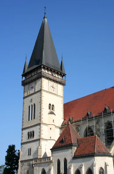 Toren van de kathedraal met uren — Stockfoto