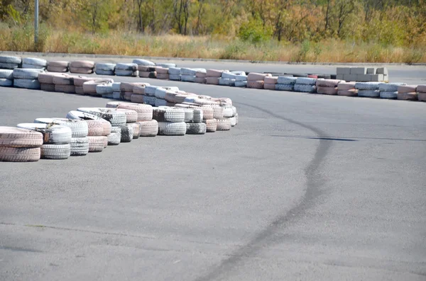 Pneus no autódromo — Fotografia de Stock