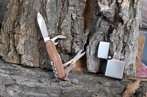 Folding multipurpose knife — Stock Photo, Image