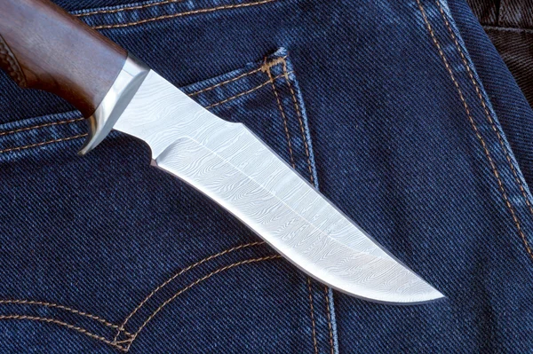 Knife tourist from Damascus  steel — Stock Photo, Image