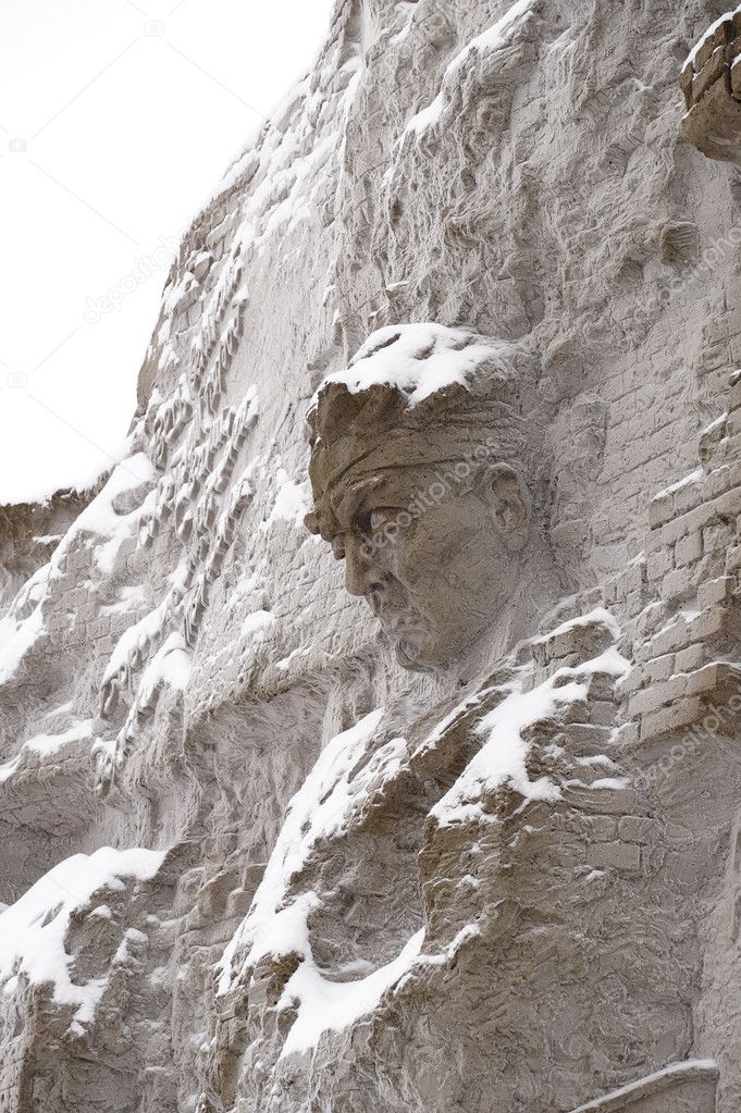 Defenders of Stalingrad on a bas-relief of 