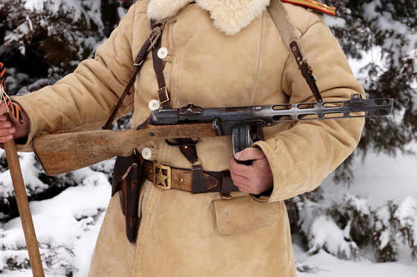 Difensore di Stalingrado in una forma invernale — Foto Stock