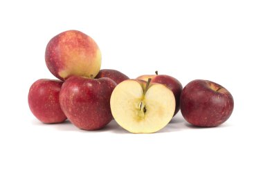 yakın çekim üzerinde beyaz izole Kırmızı elma