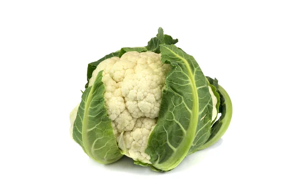 Close-up of fresh cauliflower isolated over white — Stock Photo, Image