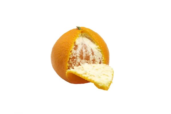 Close up of fresh orange mandarine isolated over white — Stock Photo, Image